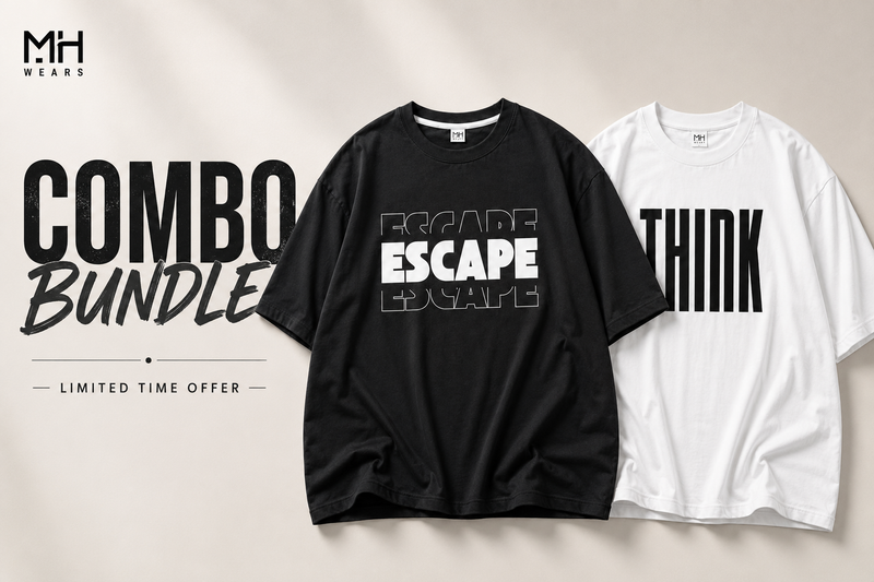 COMBO OF 2 DROP SHOULDER T - SHIRTS