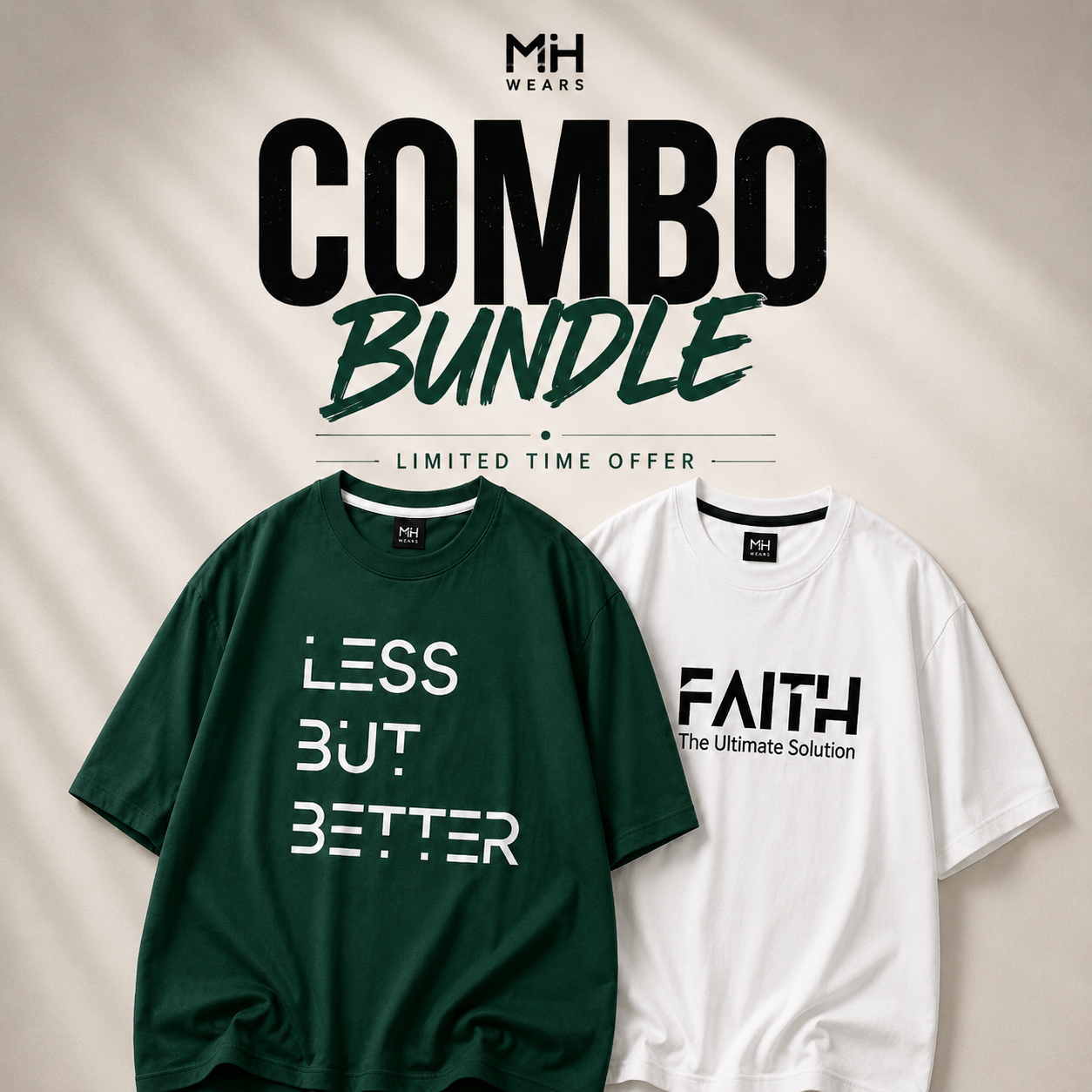 COMBO OF 2 DROP SHOULDER T - SHIRTS | FAITH & LESS BUT BETTER