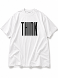 THINK | WHITE OVERSIZED DROP SHOULDER T - SHIRT