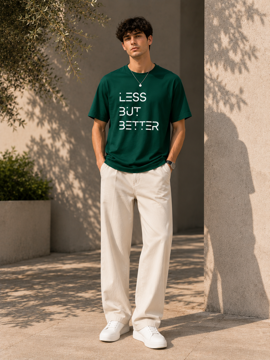 LESS BUT BETTER | GREEN OVERSIZED DROP SHOULDER T - SHIRT